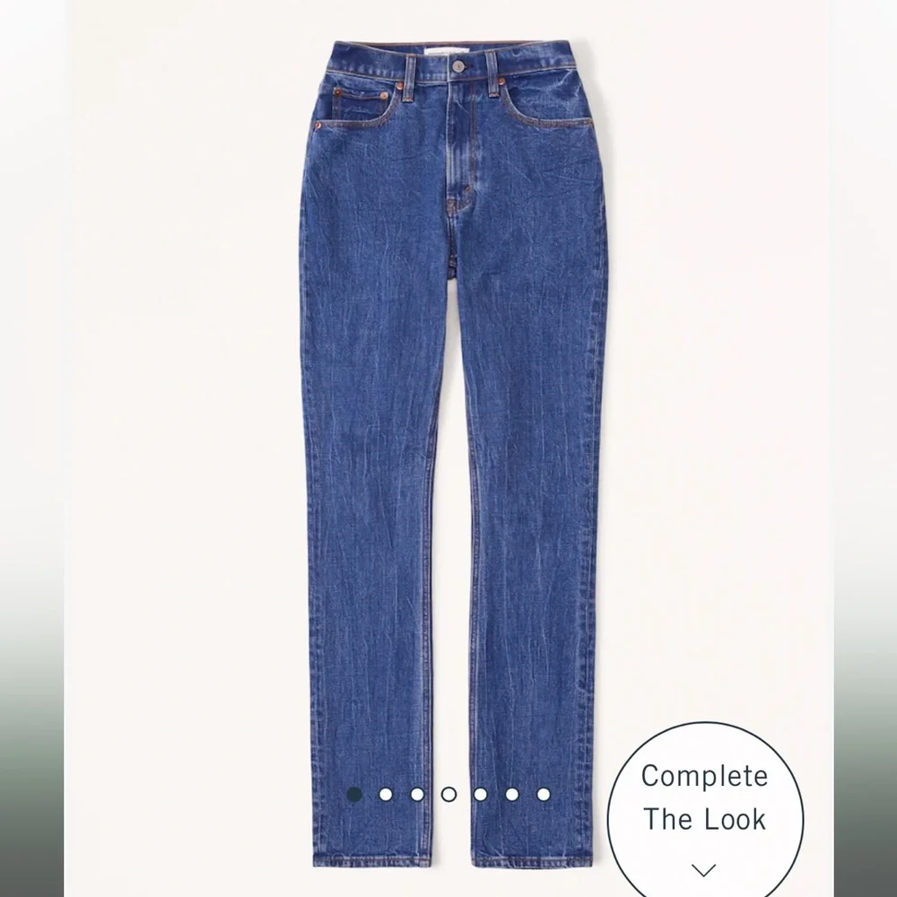 Abercrombie & Fitch Curve Love Ultra HighRise 90s Slim Straight Jean 34/18 35/20 - Picture 10 of 15